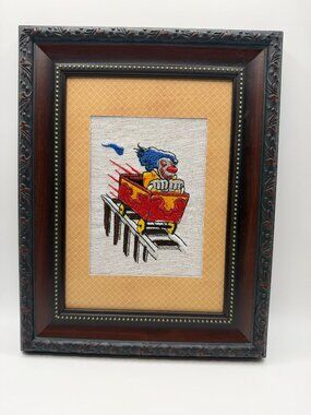 Homemade Clown Embroidery Art 5X7
